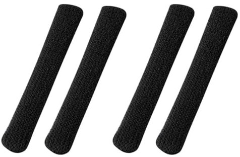 4pcs Eyeglass Ear Cushions, Soft Knitted Cotton Anti Slip Temple Pads Eyeglass Temple Tips Eyeglass Pads Behind The Ear Eyewear Retainer Glasses Arm Sleeve for Sunglasses Glasses(Black)
