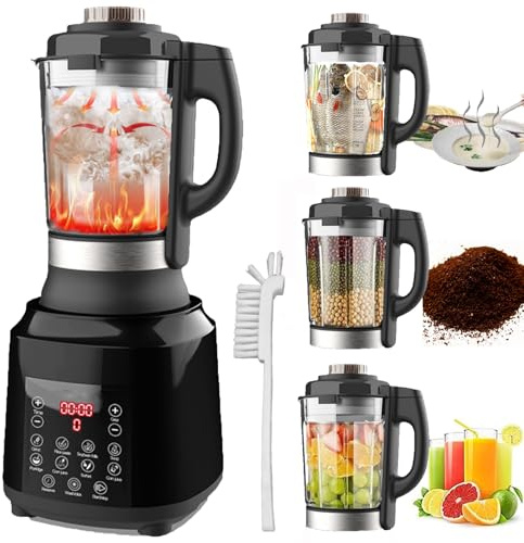 Countertop Food Blender, Hot Soup Machine, High Speed Food Processor with 9 One-Touch Programs, 12H Preset, Self-Cleaning, Shredding,