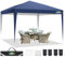 COBIZI Pavillon 3x3, Faltpavillon 3x3 Wasserdicht Stabil, Partyzelt 3x3 Gartenpavillon UV-Schutz 50+ Pavillion Klappbar 3x3m Pop up Pavillon mit 4 Sandsäcke für Camping,Strand (Dunkelblau)