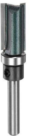 sourcing map Pattern Flush Trim Router Bit 1/4 Shank 1 Cutting Length 1/2 Cutting Dia with Top Bearings Straight Precise Cutting Woodworking Milling Cutter Tool for Edge Trimming