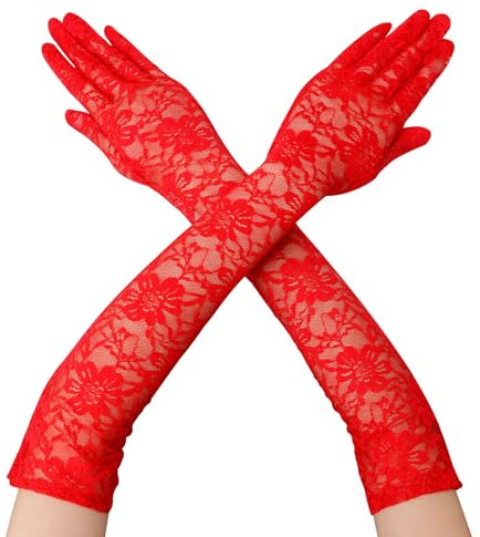 Guantes Largos De Encaje Para Mujer, Sin Dedos, De Novia, De Rejilla Florales Recortados