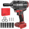 Cordless Impact Wrench for Mil--WauKee 18V Battery, 900Ft-lbs(1200N.m) Brushless Power Impact Driver, 1/2 High Torque Impact Gun with 4-Mode Speed, 6 Sockets, LED Work Light (Battery NOT included)