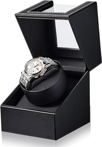Uhrenbeweger 1 Uhr Automatik Uhrenbeweger: LOSGATOS Watch Winder für Automatikuhren mit Batteriebetrieb und Netzteil oder USB - Uhrendreher Geschenk für Herren und Damen