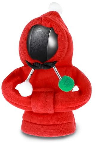 Yuanchu Lustiger Schalthebel Hoodie,Rot Auto-Schalthebelabdeckung Schaltknauf Hoodie weihnachtliche Auto Deko Schalthebel Haube Shifter Knob Hoodie Auto Innenrau