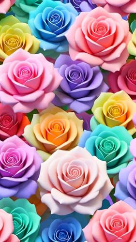 ARTGOTO Diamond Painting Carré Adulte Grand Format,Peinture Diamant XXL 40x70cm Fleur Rose C,Broderie Diamant Painting Kit Complet Adulte Grand Format,Grande Taille Pour la Décoration