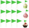 JIYIN 100 Pcs Solid Green Toothpick Flags, Mini Plain Green Triangle Toothpick Stick Flag Football Cupcake Toppers Sticks Small Green Flag for Markers Party Buffet Appetizers Fruit DIY Decoration