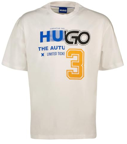 HUGO Herren Nesite T-Shirt aus Baumwoll-Jersey mit Logo-Artwork