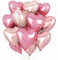 UDRKFOPK Herz Folienballon 12 Stück,18 Zoll Herz Helium Luftballons Rosa Roségold,Rosa Herzballons Hochzeit, Heliumballon Herzen,Herzluftballons für Geburtstag Valentinstag Verlobung Muttertag