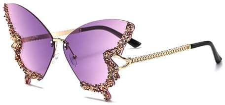 COACOM 1 Gafas De Sol Moradas Con Forma De Mariposa, Gafas Creativas Con Cristales, Gafas De Sol Elegantes Para Mujer, Accesorio De Moda Y Estilo Para Ropa.