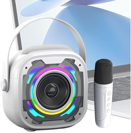 Haut-Parleur Portable avec Microphone, Machine à karaoké,Microphone sans Fil avec Haut-Parleur - Boombox EXTÉRIEUR, Small Subwoofer, Saning Devices pour Les Smartphones