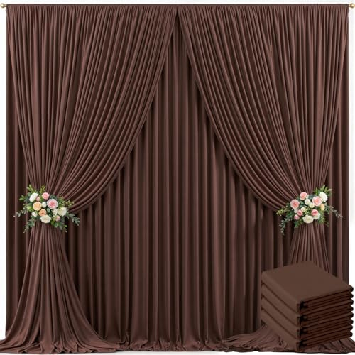 6 m × 3 m brown backdrop for parties and weddings, wrinkle-free curtains for baby showers, gender reveal, birthdays, photos, polyester fabric decoration