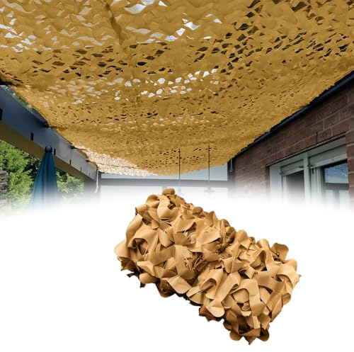 Tarnnetz 4X7m Sand Großrolle Camouflage Netz 210D Tarnung Net Sonnenschutznetze für Jagdschießen Camping Partydekoration Autoabdeckung Outdoor Sichtschutz Balkon Zaun 2x4m 3x6m 4x5m 6x6m 7x9m 10x10m