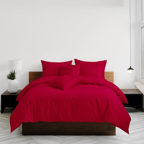 Home Sweet Home UK Plain Dyed Single Size Duvet Cover Sets Soft PolyCotton Duvet Cover Sets Single size With Button Closure Non-Iron Easy Care Bedding with Matching Pillowcase