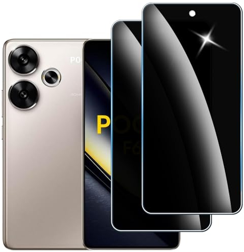 iccdpi 2 Piezas Protector Pantalla Privacidad Vidrio Templado para Xiaomi Poco F6, Antiespia 9H Dureza, Anti-Arañazos, Anti-Huellas, Sin Burbujas
