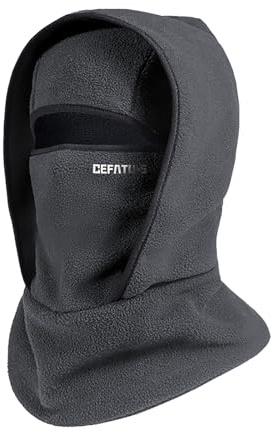 Cagoule d'hiver en Polaire Chaud Homme Femme Masque Moto Ski Bonnet Multifonction Coupe-Vent Thermique Chapeau en Polaire avec Cache-Cou pour Running Snowboard Camping Randonnée Homme et Femme