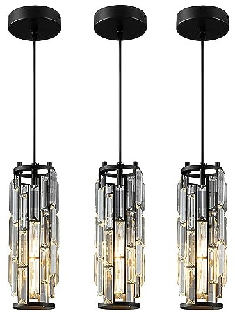 Transparente Kristall-Pendelleuchten, Hängelampe mit zylindrischem Lampenschirm, Deckenleuchte mit E27-Sockel, verstellbarer Kronleuchter mit Seil, hängende Deckenlampe, Flur, Nachttisch, Kücheninsel