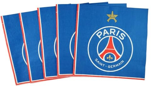 20 x serviette jetable PSG - Collection officielle PARIS SAINT GERMAIN - 33 cm