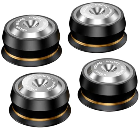 4pcs Speaker Mat Speaker Isolation Stand Feet Stainless Steel Shock Absorber Feet Pads 63x26mm Universal for HiFi Turntable Subwoofer Amplifier