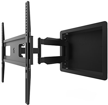 Kanto R300 Recessed In-Wall Full Motion Articulating TV Mount for 32-inch to 55-inch TVs | Ultra Low Profile | Swivel and Tilt Capable | Cable Management for Clean Setup | Black