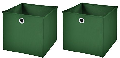 StickandShine 2er Set Dunkelgrün Faltbox 28 x 28 x 28 cm Aufbewahrungsbox faltbar