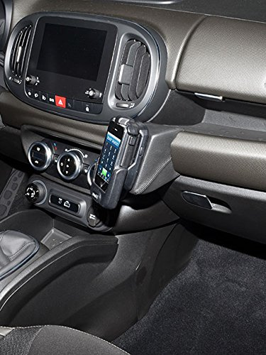 KUDA 3015 - Console telefonica (LHD) per Fiat 500 L a Partire dall'anno di Costruzione 06/2017 - Similpelle Nera