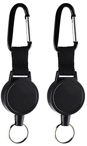 Kuuqa 2 pcs Schlüssel Heavy-duty Schlüsselanhänger Schlüsselband Ausziehbar Schlüsselkette Ausweis JoJo Retractable Schlüsselrolle ID Abzeichen Halter mit 65 cm / 25 Zoll Stahldrahtseil