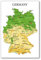 Postereck - 1189 - Deutschland Karte, Städte Englisch Bundesländer - Unterricht Klassenzimmer Schule Wandposter Fotoposter Bilder Wandbild Wandbilder - Poster - DIN A4-21,0 cm x 29,7 cm