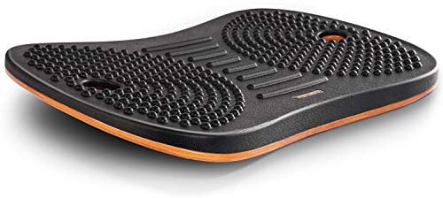 FEZIBO Balance Pad, Holzschaukel Balance Board Ergonomisches Balancekissen, Komfortabel Anti-Ermüdungsmatte für Stehpulte, Schwarz(Medium)