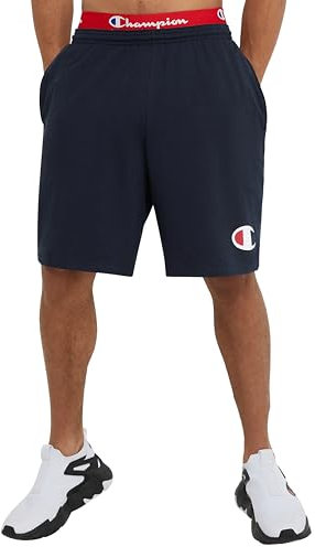 Champion Herren, Alltagsshorts, leichte Lange (Reg groß) Shorts, Marineblaues C-Logo, Mittel