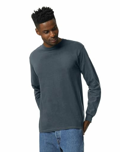 Gildan Unisex-Erwachsene Ultra Cotton Long Sleeve T-Shirt, Style G2400, Multipack Hemd, Anthrazit (2er-Pack), 3XL