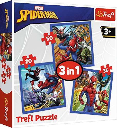 Trefl 916 34841 EA 3 in 1 Spiderman, Multicolored