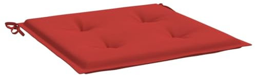 vidaXL Gartenstuhl Kissen 2 STK., Sitzkissen Outdoor Indoor, Stuhlkissen mit 2 Sätzen Schnüren, Stuhlauflage Sitzpolster, Rot 50x50x4cm Oxford-Gewebe