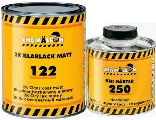 Chamäleon HS Klarlack Matt 2:1 2K Kratzfest Acryl Lack 1L Härter Standard 0,5L VOC