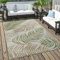 Paco Home Outdoor Teppich Für Terrasse Und Balkon Pastell Palmen Design, Grösse:160x220 cm, Farbe:Grün