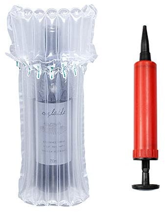 JUN-H 15 Pack Wine Bottle Protectors Cushioning Bubble Protector Inflatable Column Packaging Air Bags with 1 Pump Random Colour for Safe Packaging and Transportation