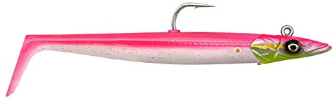 Savage Gear Sandeel V2 - Super realistische Sandaal-Imitation mit lebhafter Kicking Action, Darting Jig Head, ideal für Raubfische im Salzwasser, Hecht, Barsch & Zander Pink Pearl Silver 17,5 cm