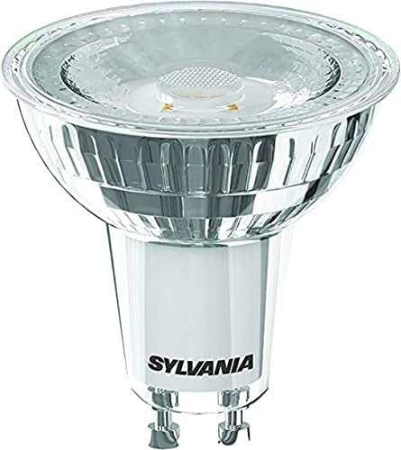 SYLVANIA LED-Lampe, GU10 Sockel, 345 Lumen, Warm White (3000 Kelvin), 4.5 Watt Leistung, 12000h Lebensdauer, 50mm Durchmesser, 56mm Länge, Klarer Reflektor Kolben, 1er Pack