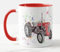 Vixar Tractor Trucks Dump Truck Watercolour Art Coloured Mug Cup Gift Birthday Work Office Christmas Tea Coffee (Red)