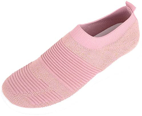 Baskets légères et élastiques à enfiler pour femme, rose poudré, 40 EU