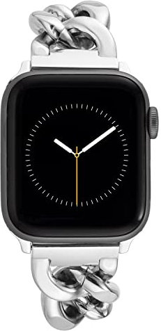 Anne Klein Pulsera de cadena de moda para Apple Watch, segura, ajustable, correa de repuesto para Apple Watch, se adapta a la mayoría de muñecas, plata, 38/40/41mm, WK/1016SVSV384041