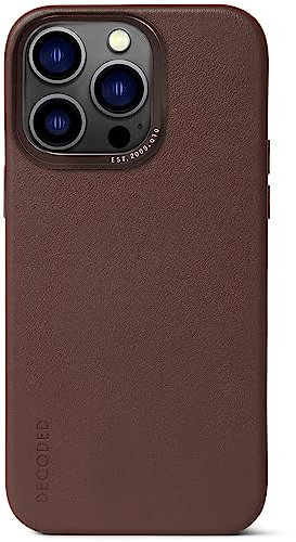 DECODED - Leather Protective Case for iPhone 14 Pro MAX Compatible with MagSafe (Brown)
