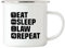 Hey!Print Eat Sleep Law Repeat Emaille Tasse Student Lernen Lawyer Bücher Anwalt Uni Abschluss Gericht Jura