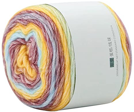 Wolle Zum Häkeln und Stricken 100g Baumwollgarn Farbverlauf, Wolle Farbverlauf Zum Häkeln, Bunt Baumwolle Garn zum Häkeln von Socken, Mützen, Schals, Pullovern