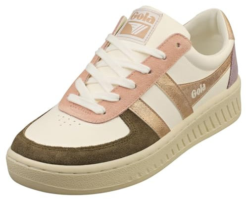 Gola Mixte Grandslam Quadrant Baskets, Off White/Khaki/Rose Gold/Lily, 41 EU