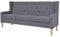 Hommdiy Sofa 3-Sitzer Dreisitzer Stoffsofa Polstersofa Loungesofa Couch Polstermöbel Wohnzimmersofa Designsofa Stoff Grau Holzgestell, VID-245454