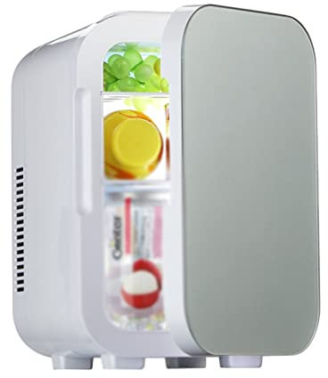 10L Mini Fridge Car Refrigerator Portable Freezer Cooler and Warmer Storing Skincare Cosmetic Food Drink for Home Car Use,A