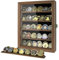 DecoWoodo Militärische Herausforderung Münzhalter Medaille Vitrine mit HD gehärtetes Glas Tür 5 Reihen Poker Chips Shadow Box Schrank Abnehmbare Regale 2 Rillen Schlitze für Sammler Rostbraun Finish