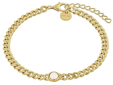 NOELANI Armband 925 Sterling Silber Damen Armschmuck, mit Achat, 16+3 cm, Gold, Kommt in Schmuck Geschenk Box, 2036987