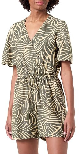 ONLY Damen Jumpsuit Onlcallie Linen S/S Playsuit Ptm, Kalamata/AOP:Bali palm,L