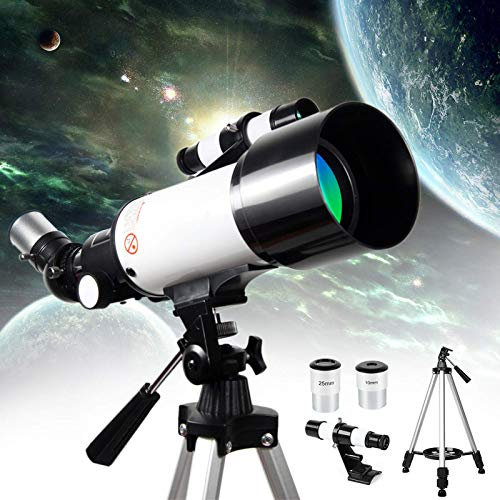 Astronomisches Teleskop HD 400/70 mm National Geographic Refraktor Monokular-Teleskope mit Planetenverlängerung und Tragetasche für Erwachsene, Kinder und Anfänger